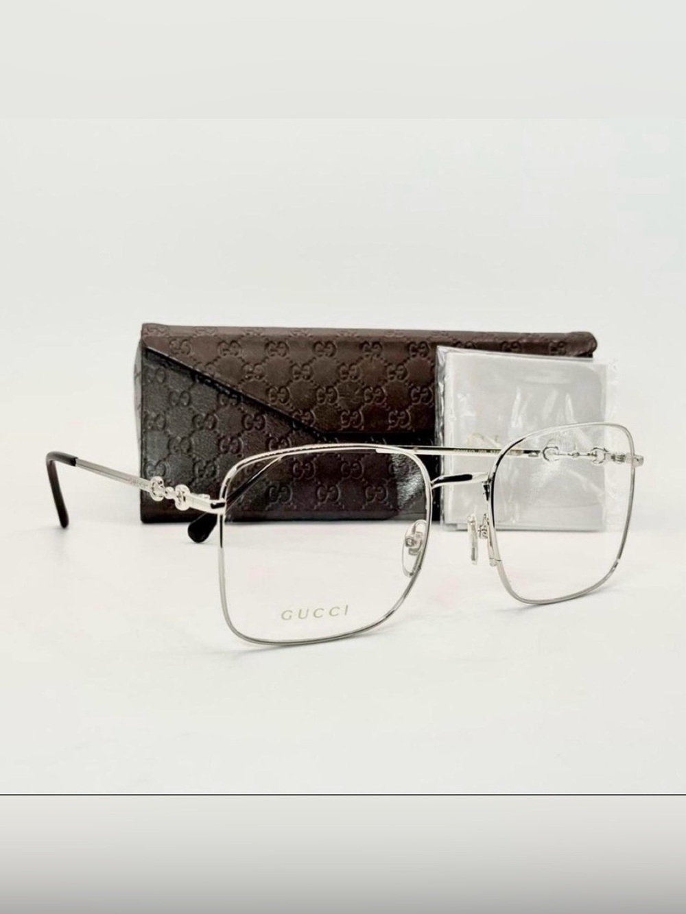 Gucci Silver Horsebit Optical Glasses